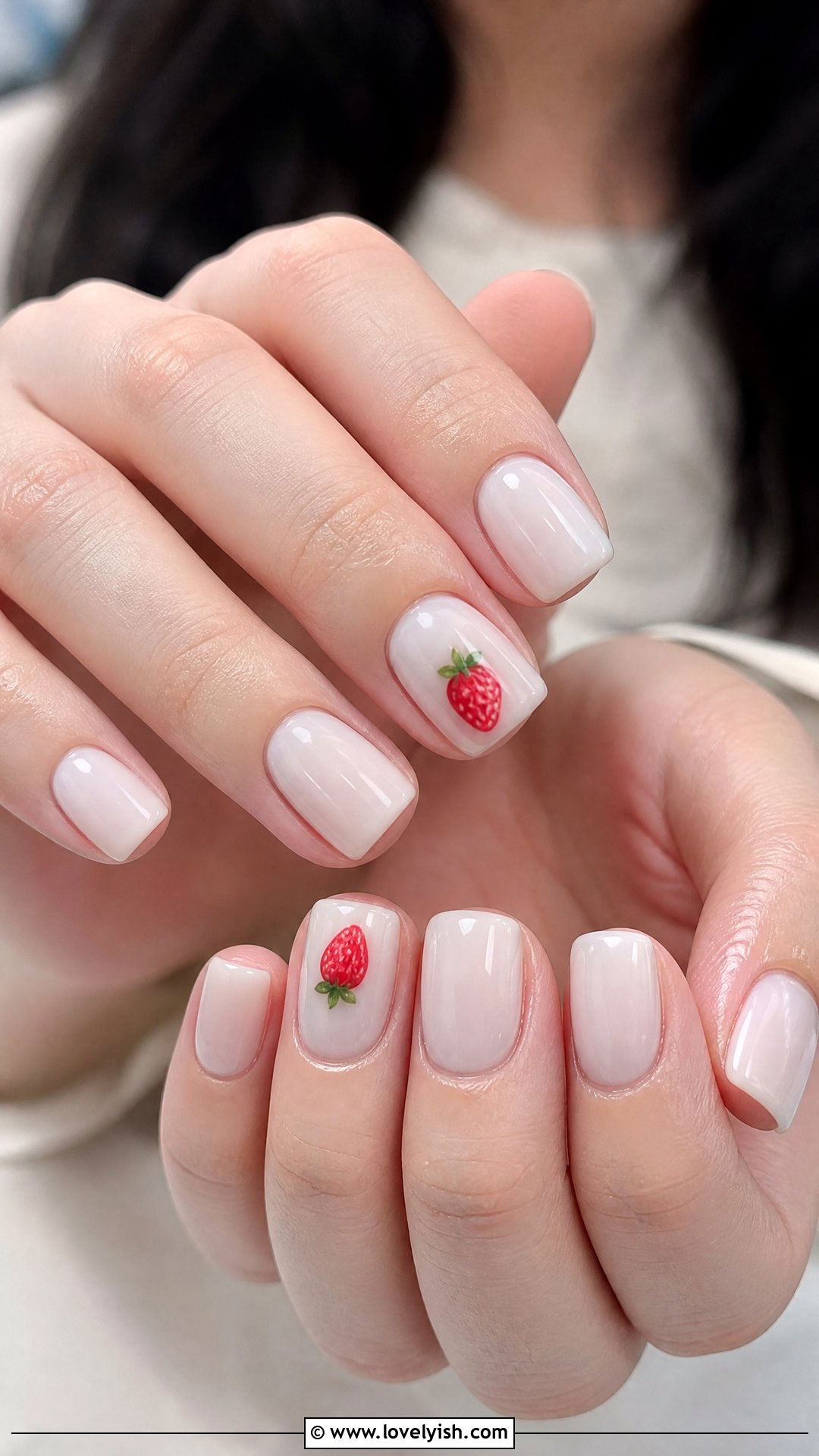 Strawberry Milk Nails - 30 nail designs for teens - 30 nail designs for teens