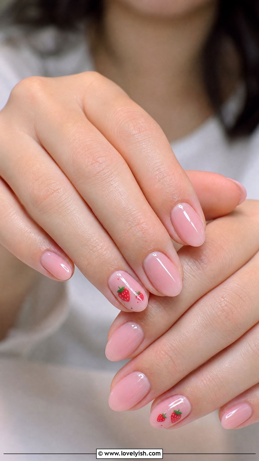 Strawberry Milk Pink Nails - 50 cute summer nail designs - 50 cute summer nail designs