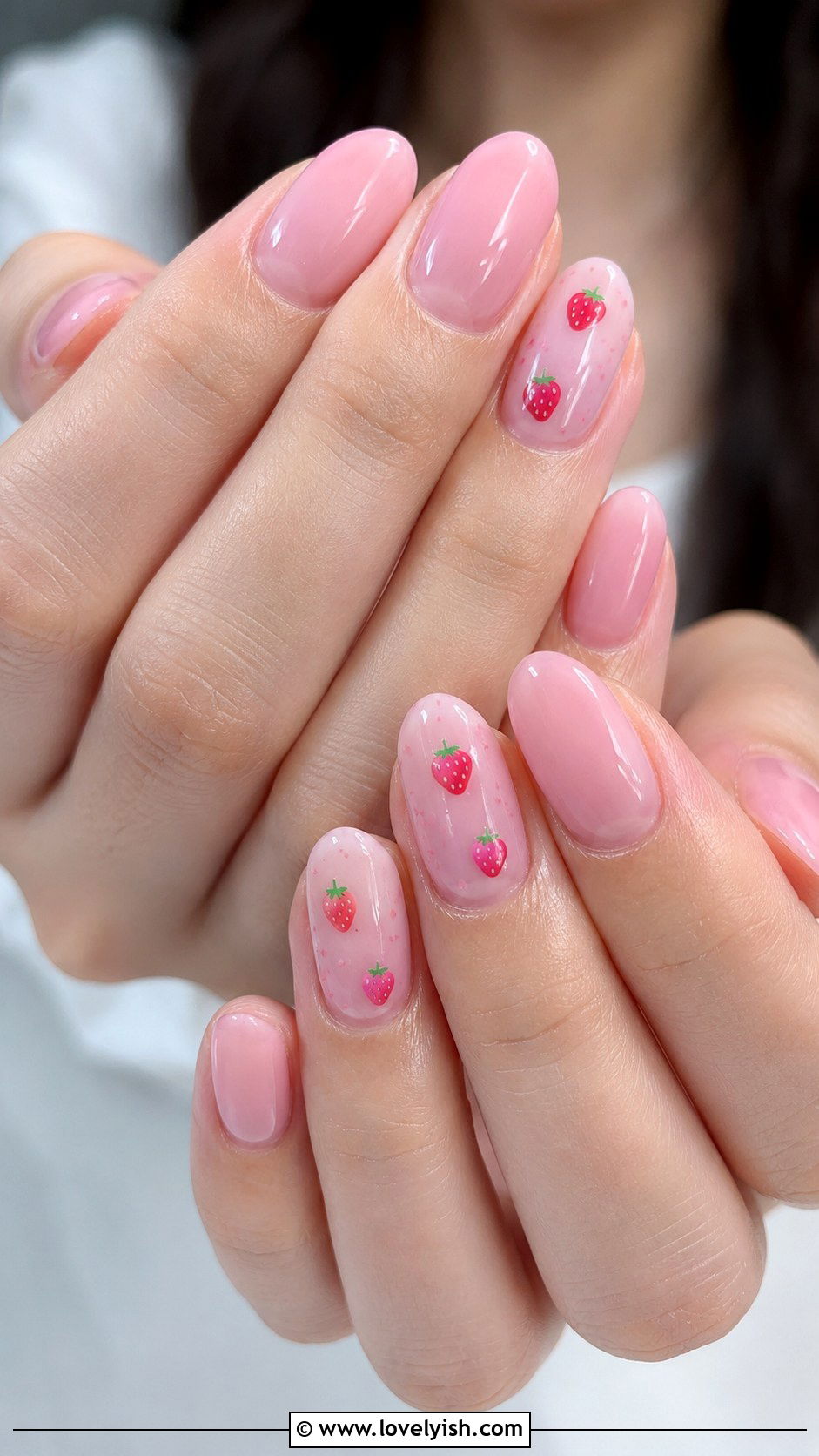 Strawberry Milk Prom Nails - 50 prom nails - 50 prom nails