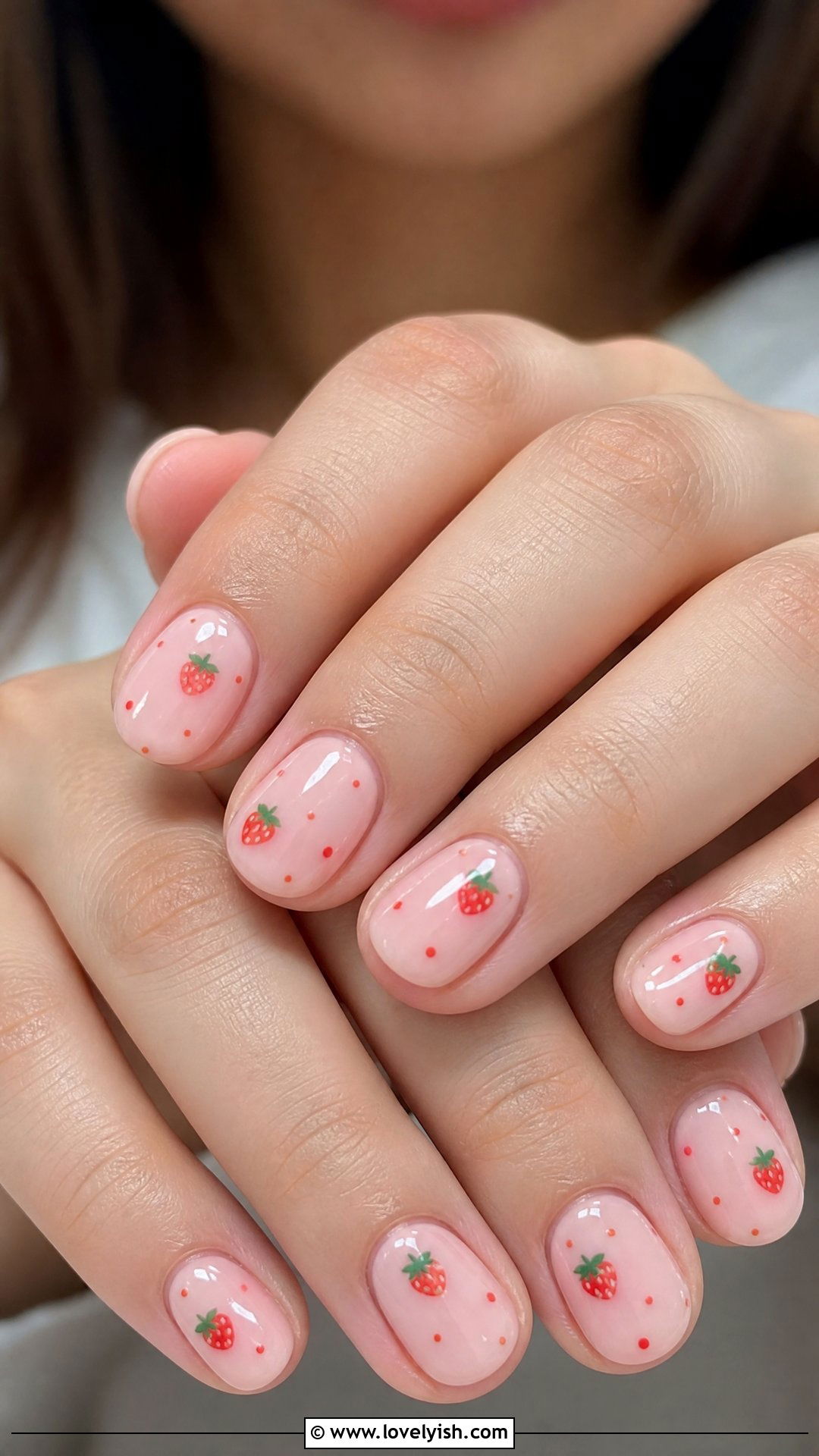 Strawberry Milk Round Nails - 50 round nails - 50 round nails