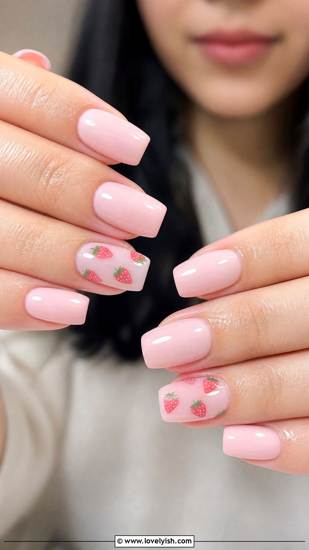 Strawberry Milk Short Coffin Nails - 50 short coffin nails - 50 short coffin nails