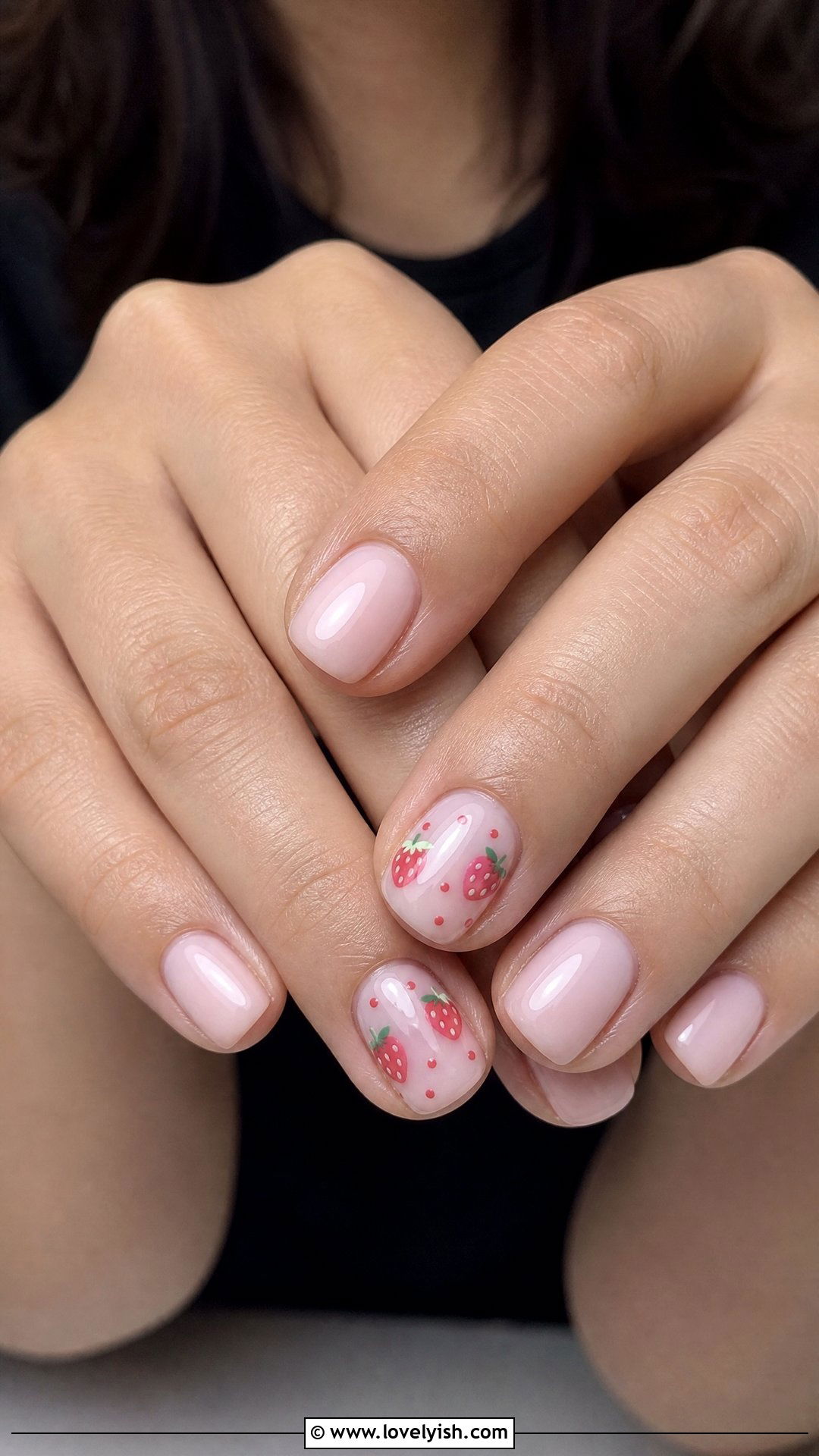 Strawberry Milk Short Square Nails - 50 short square nails - 50 short square nails