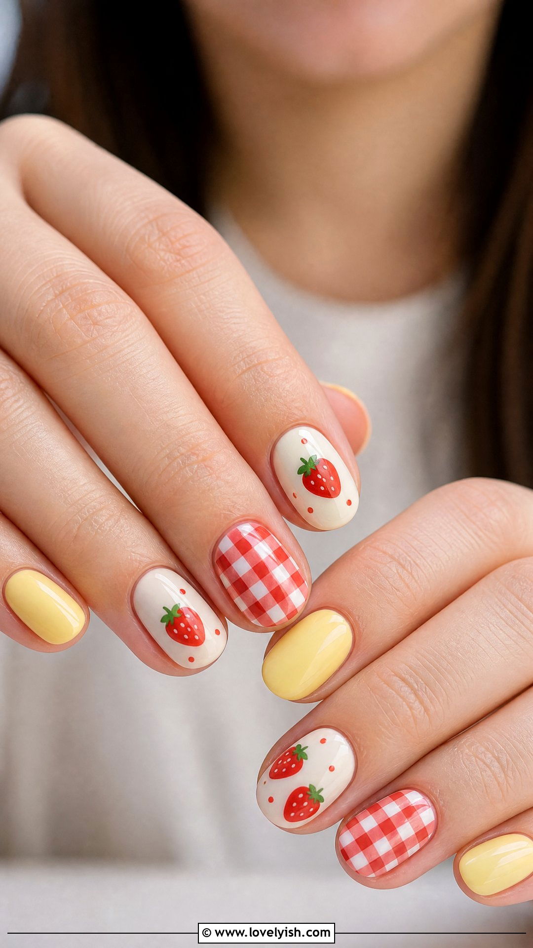 Strawberry Picnic Nails - 50 strawberry nails - 50 strawberry nails