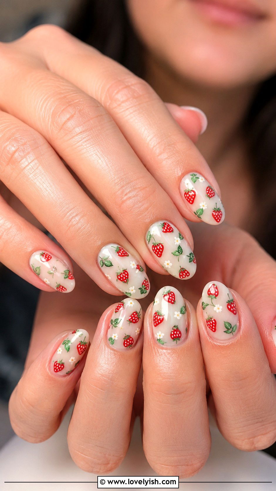 Strawberry Print Nails - 35 nail art design ideas - 35 nail art design ideas