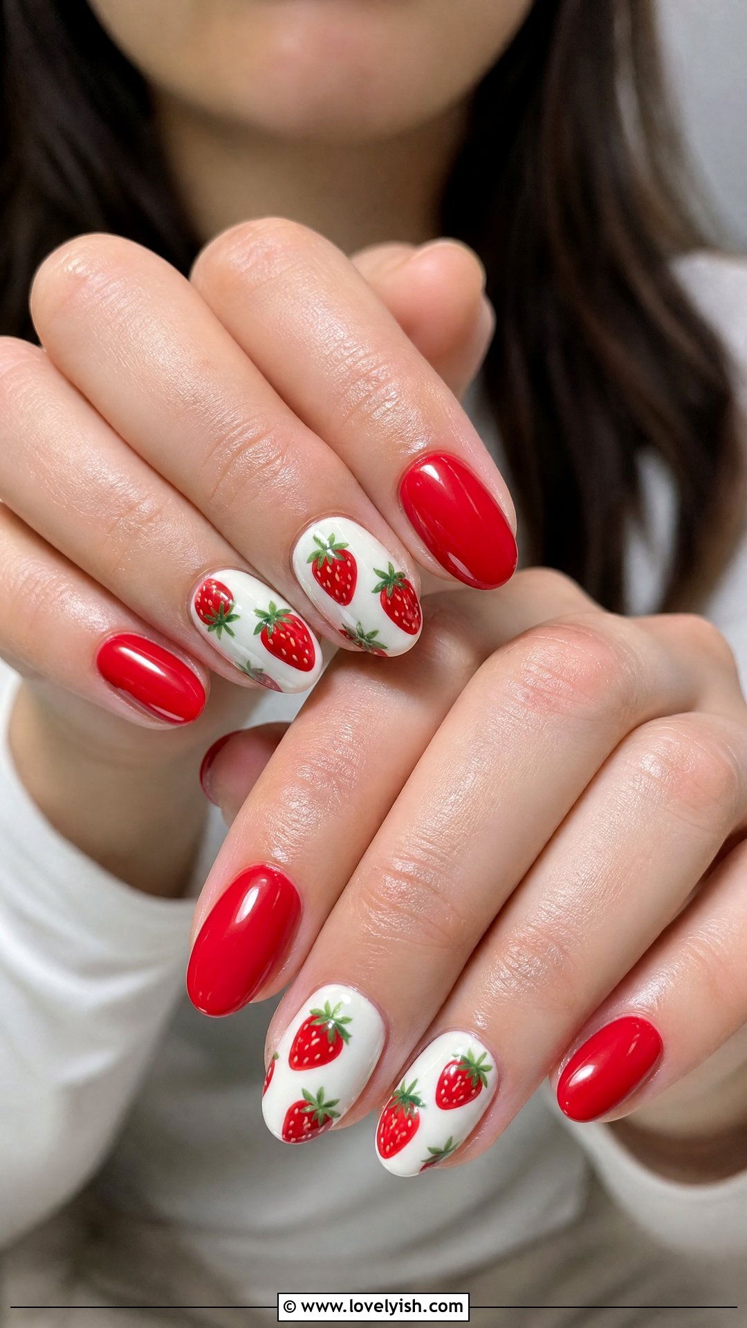 Strawberry Red Fruit Nails - 37 nails art ideas - 37 nails art ideas