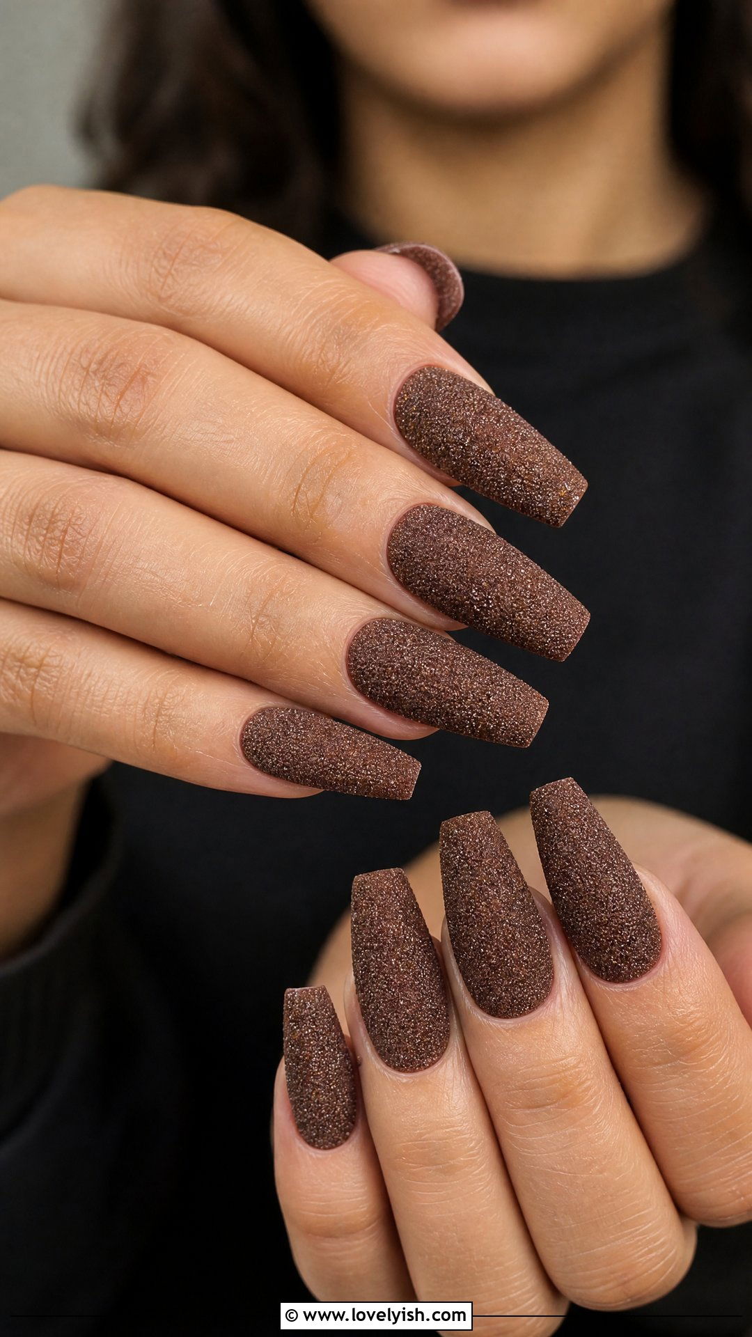 Sugar Textured Brown Nails - 50 brown nails - 50 brown nails
