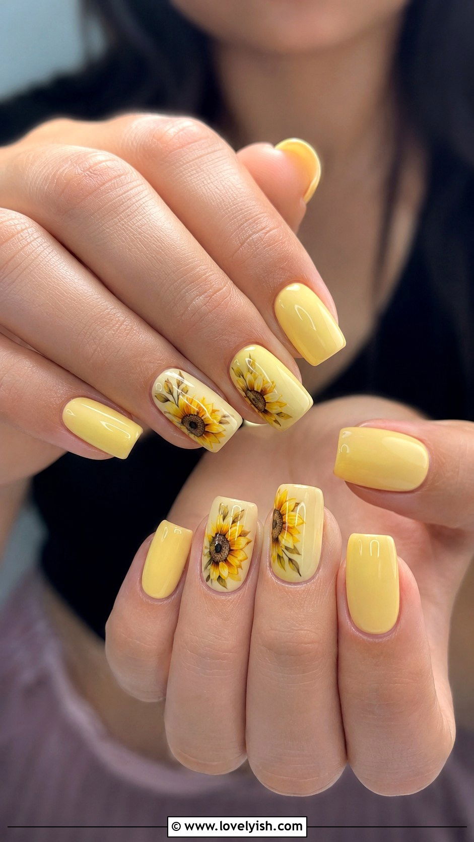 Sunflower Yellow Nails - 34 nail design for summer - 34 nail design for summer