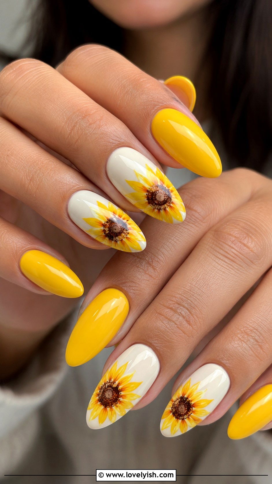 Sunflower Yellow Nails - 38 may nail ideas - 38 may nail ideas