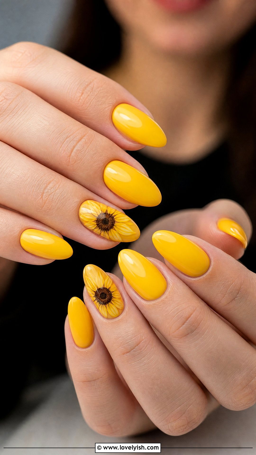 Sunflower Yellow Nails - 50 cute summer nail designs - 50 cute summer nail designs