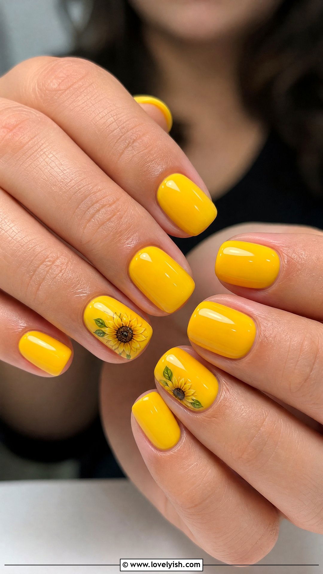 Sunflower Yellow Short Acrylic Nails - 50 short acrylic nails - 50 short acrylic nails
