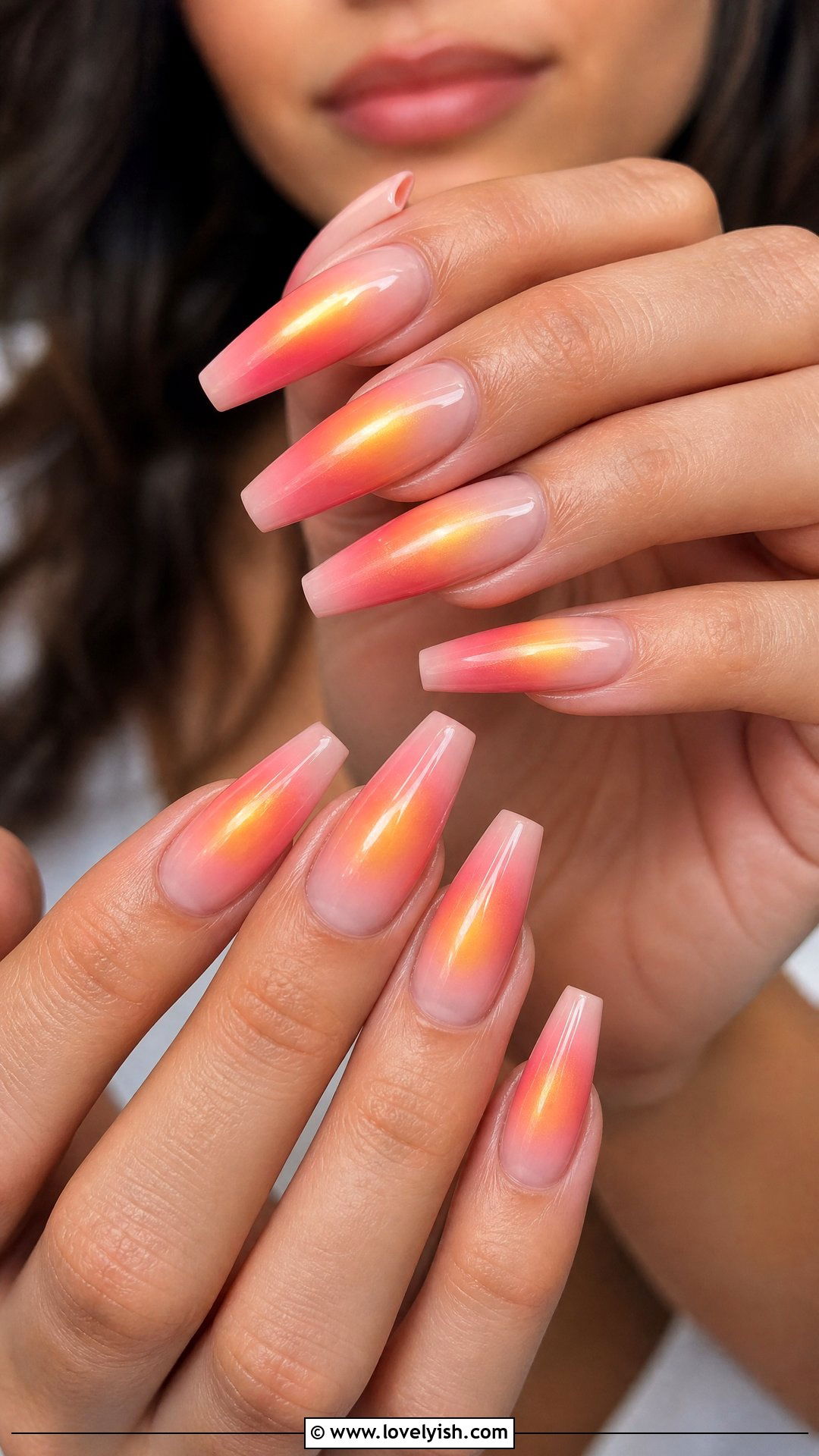 Sunset Aura Ombre Nails - 25 aura nail designs - 25 aura nail designs