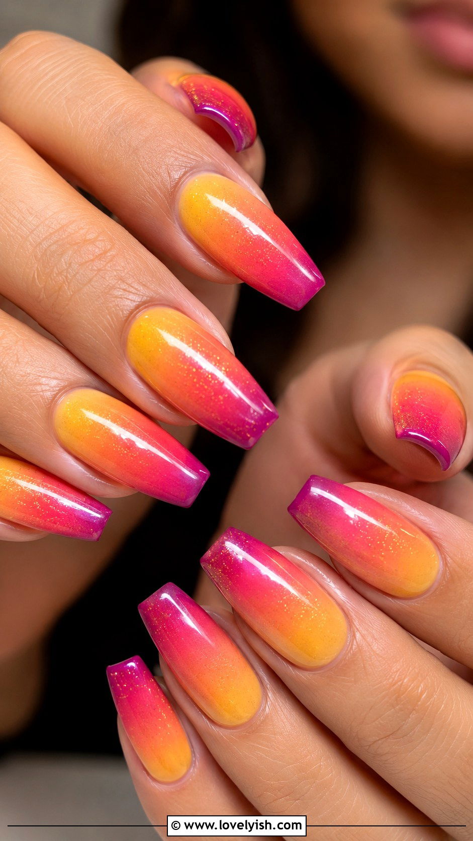 Sunset Gradient Nails - 39 summer nail ideas - 39 summer nail ideas