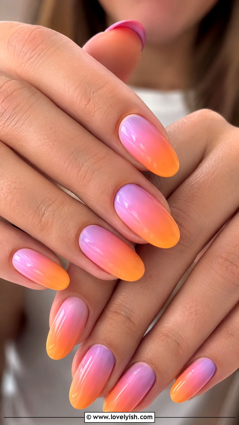 Sunset Gradient Nails - 43 summer nail designs - 43 summer nail designs