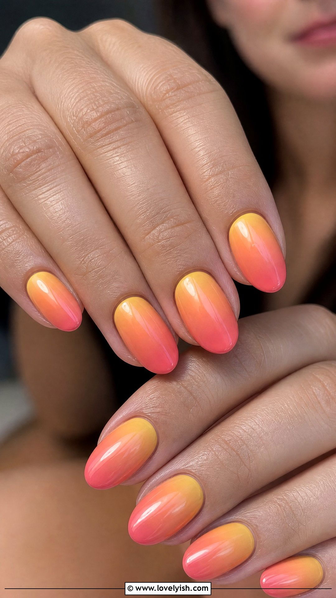 Sunset Gradient Short Acrylic Nails - 50 short acrylic nails - 50 short acrylic nails