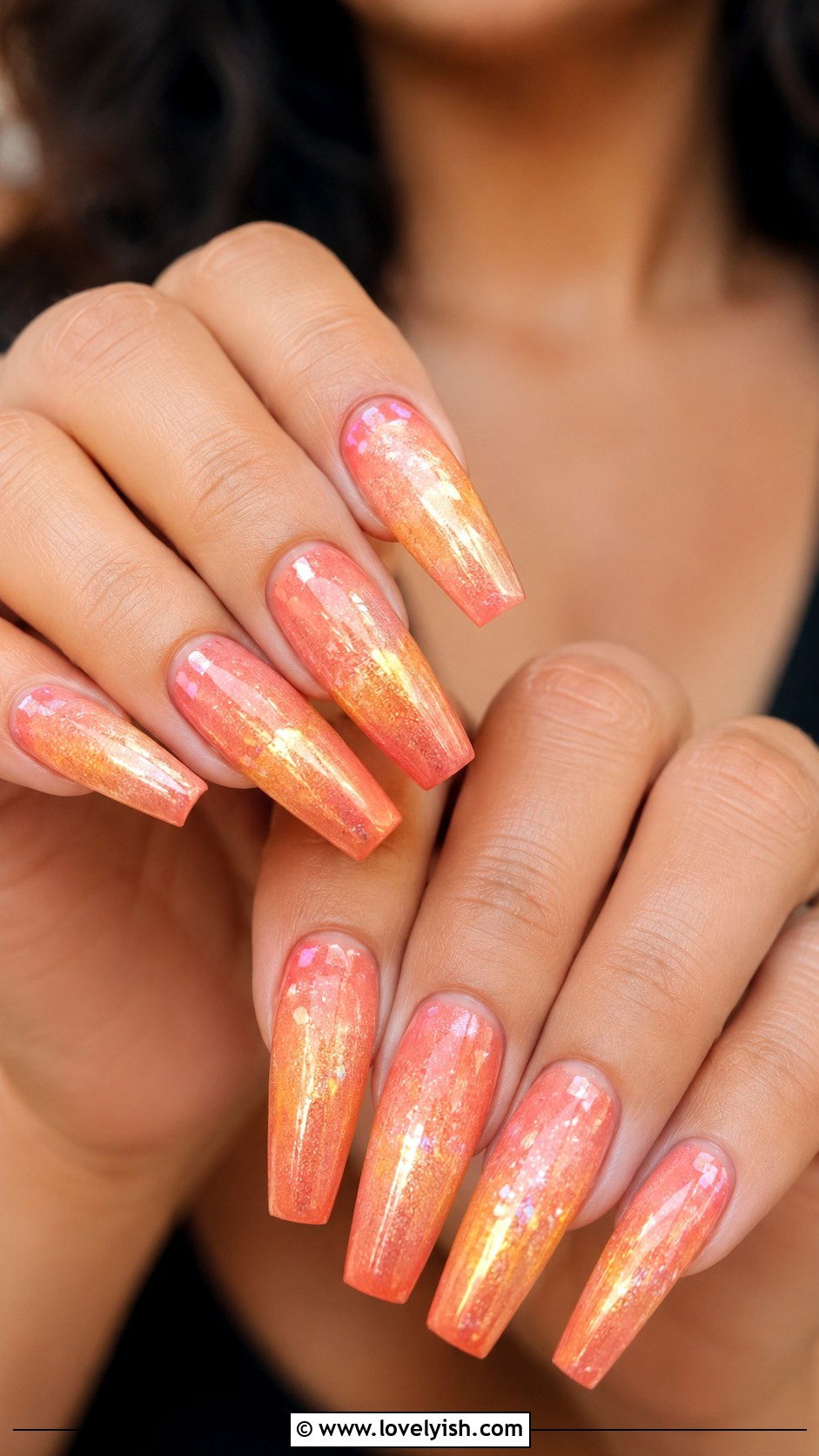 Sunset Mermaid Ombre Nails - 50 mermaid nails - 50 mermaid nails
