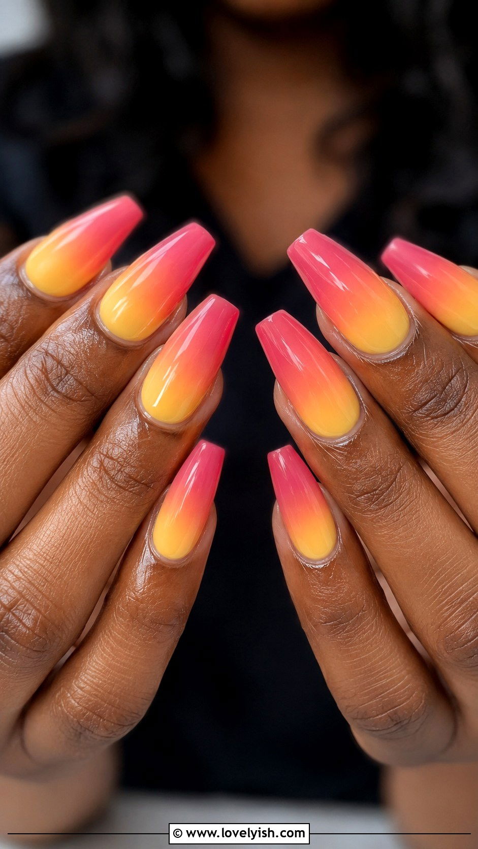 Sunset Ombre Birthday Nails - 50 birthday nails - 50 birthday nails