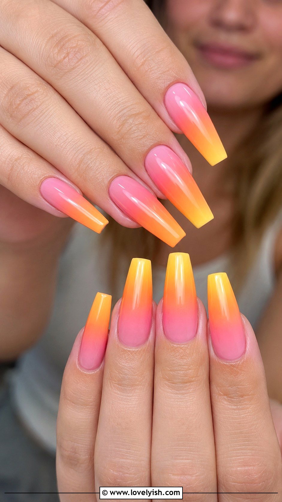 Sunset Ombre Dip Nails - 25 dip nail designs - 25 dip nail designs