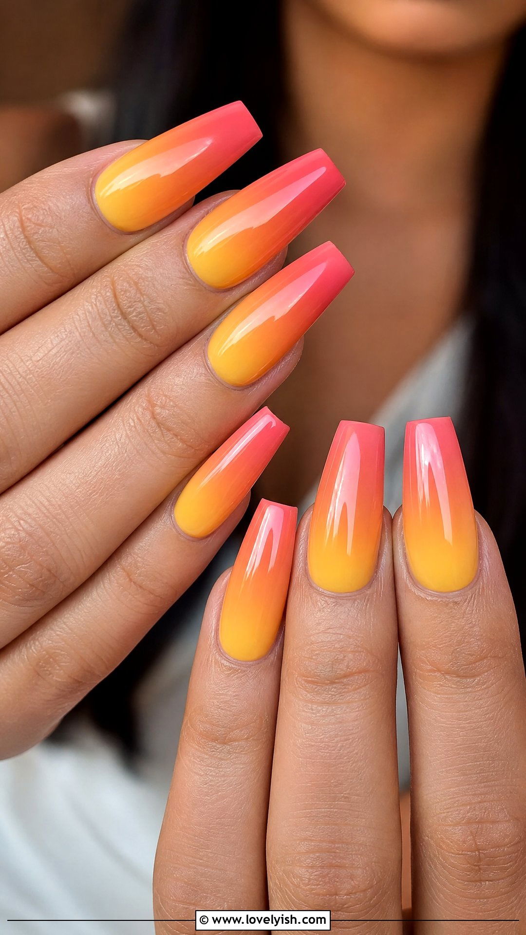 Sunset Ombre Dip Powder Nails - 50 dip powder nails - 50 dip powder nails