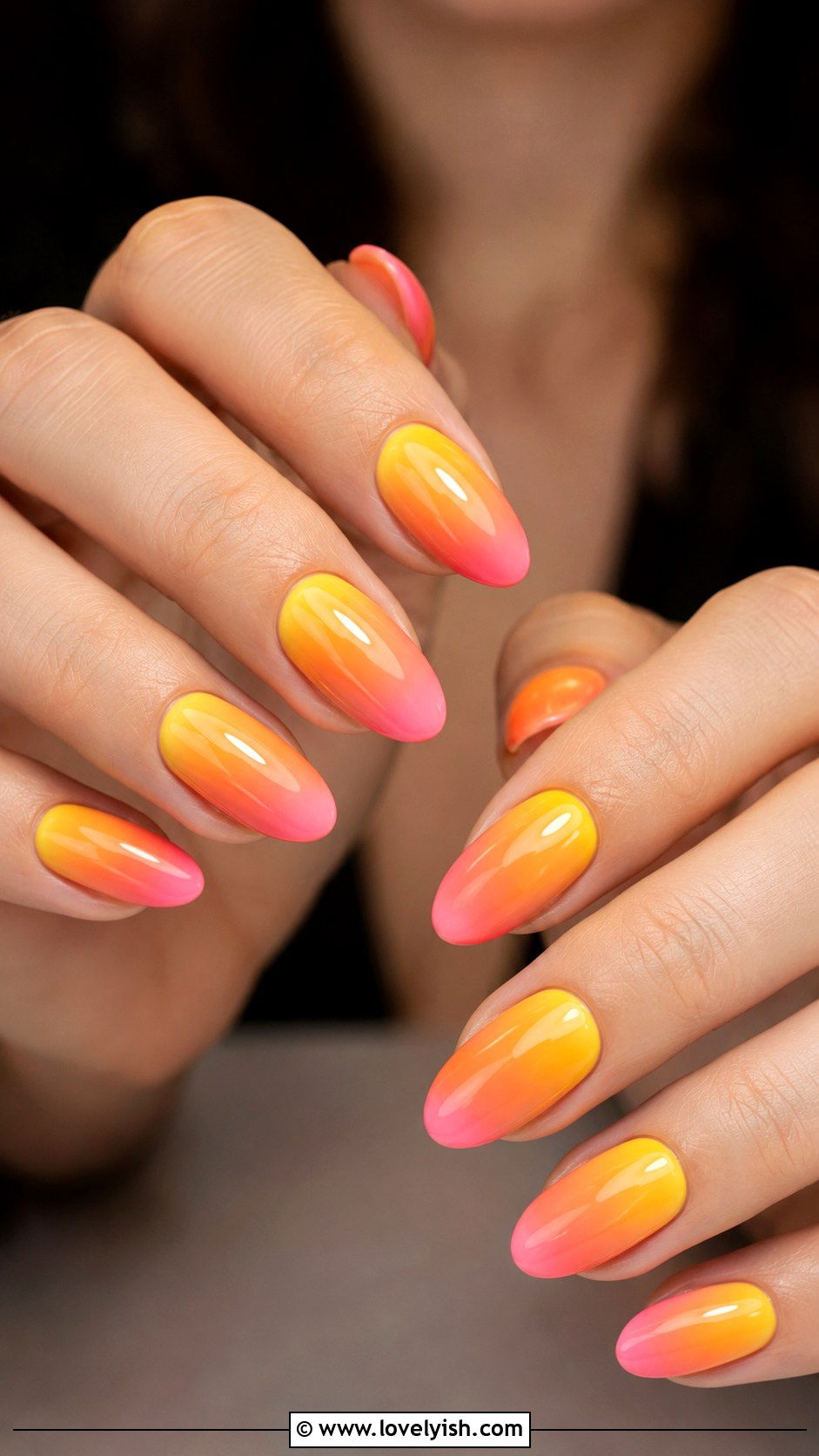 Sunset Ombre Nails - 46 nail inspo - 46 nail inspo