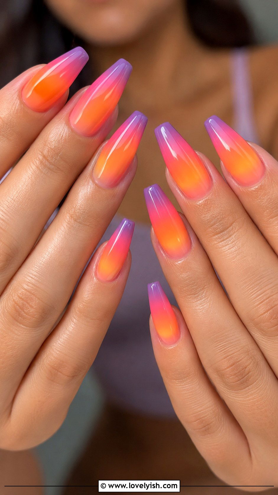 Sunset Ombre Nails - 34 nail design for summer - 34 nail design for summer