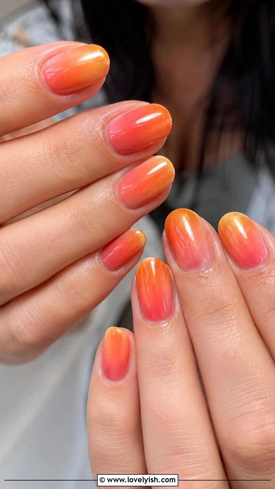 Sunset Ombre Oval Nails - 50 oval nails - 50 oval nails