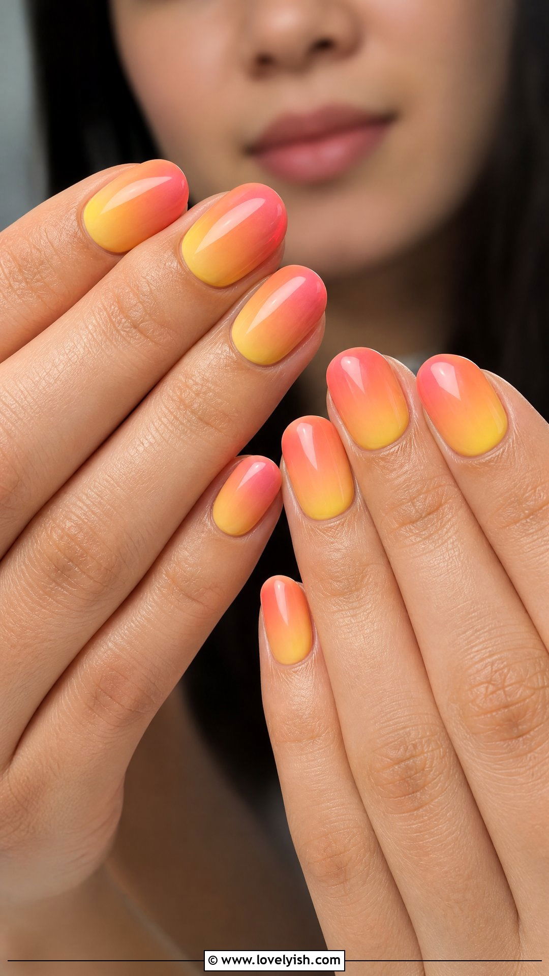 Sunset Ombre Round Nails - 50 round nails - 50 round nails