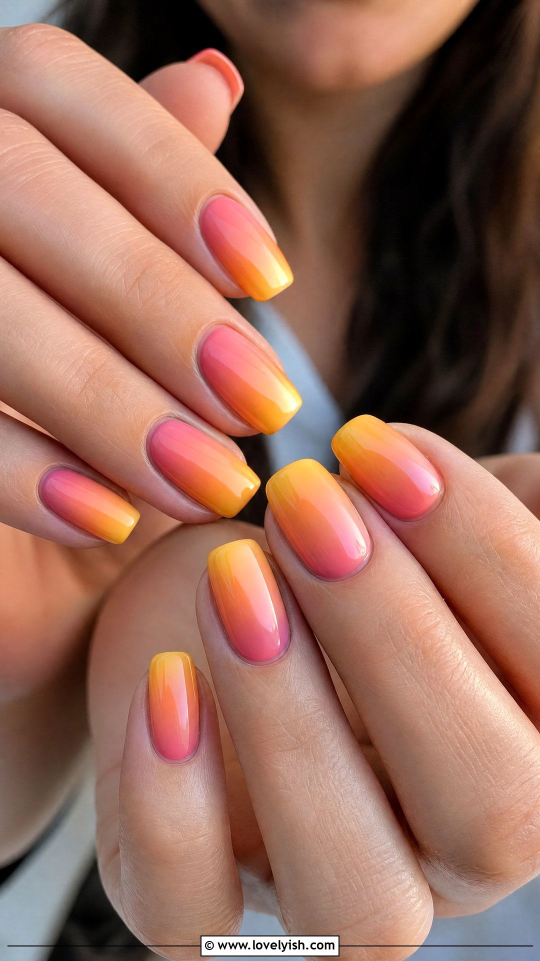 Sunset Ombre Squoval Nails - 50 squoval nails - 50 squoval nails