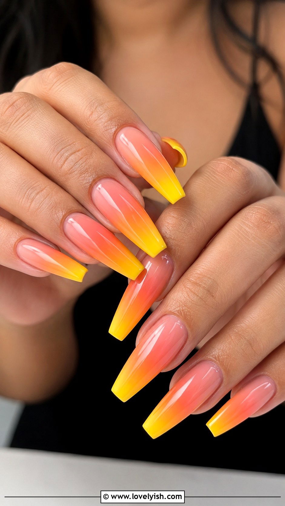 Sunset Ombre Tip Nails - 45 nail tips - 45 nail tips