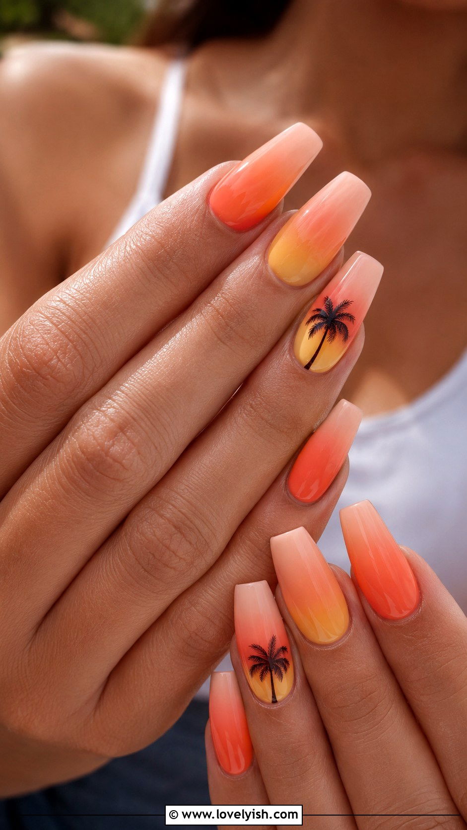 Sunset Ombre Vacation Nails - 50 nails - 50 nails