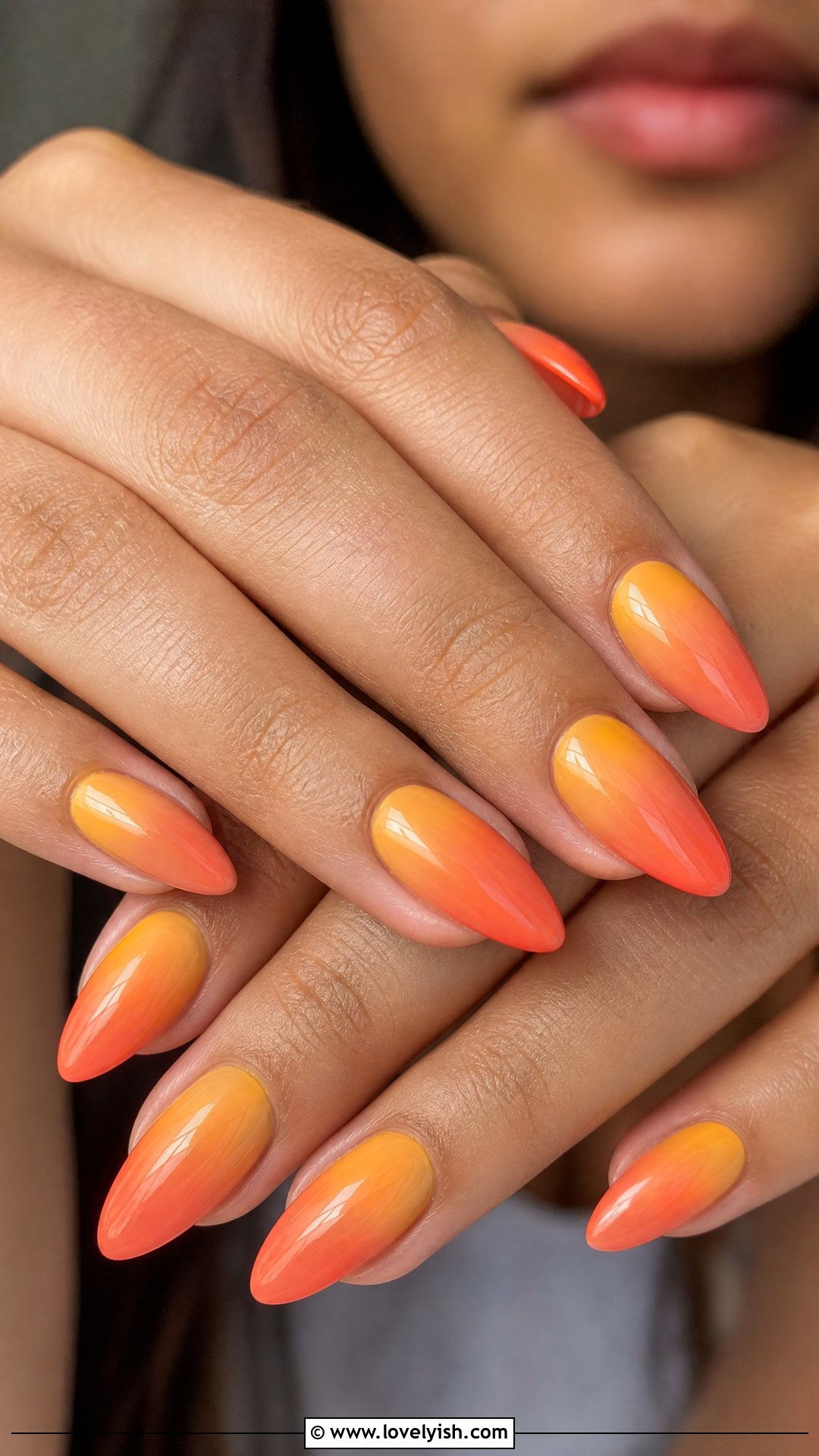 Sunset Orange Ombre Nails - 47 nail inspiration - 47 nail inspiration