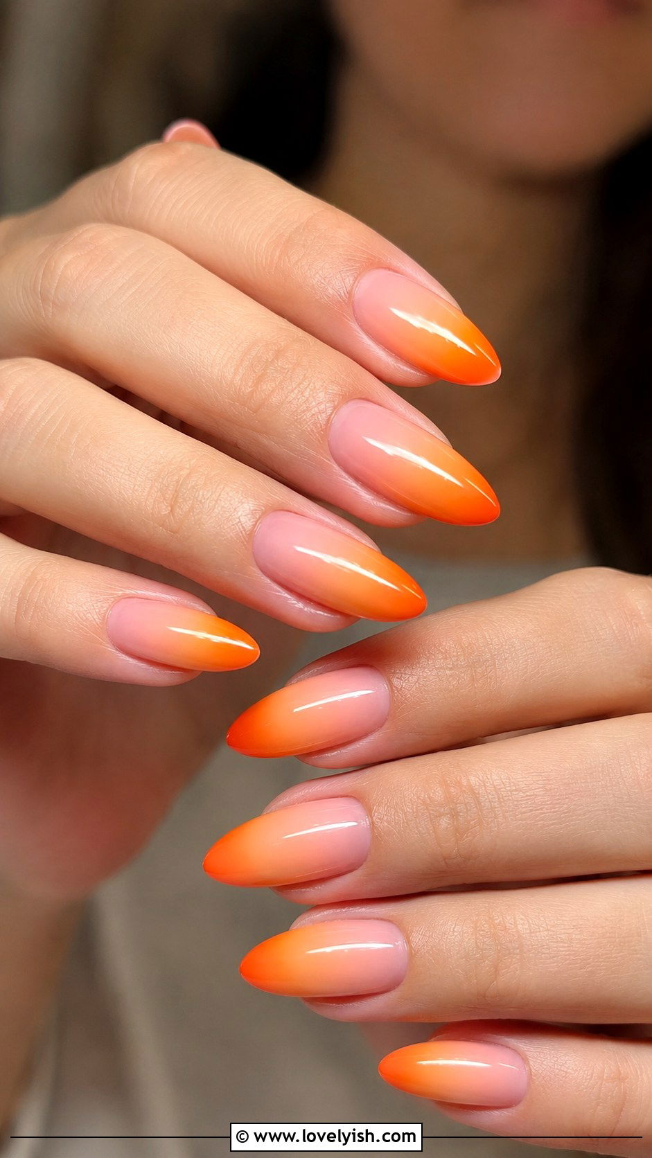 Sunset Orange Ombre Nails - 44 nails design - 44 nails design