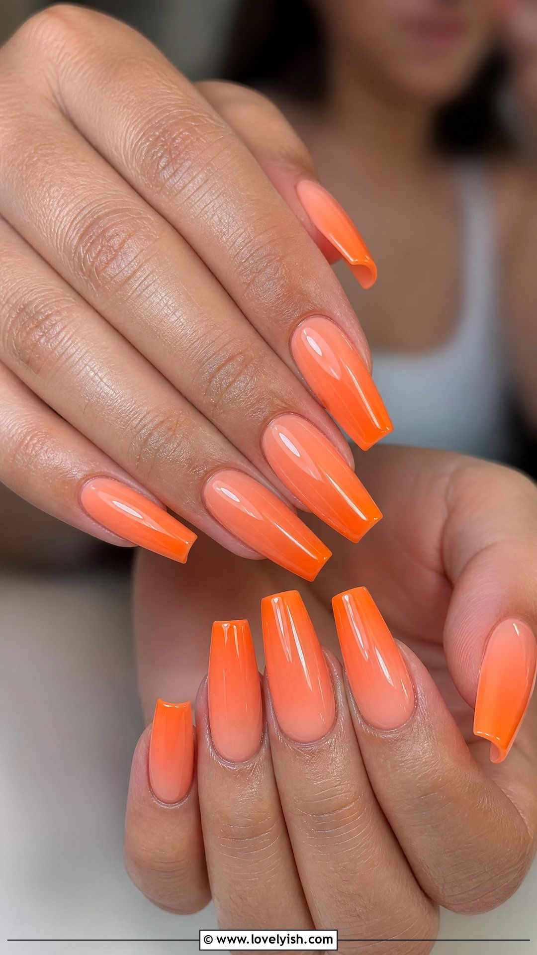 Sunset Orange Ombre Polygel Nails - 50 polygel nails - 50 polygel nails