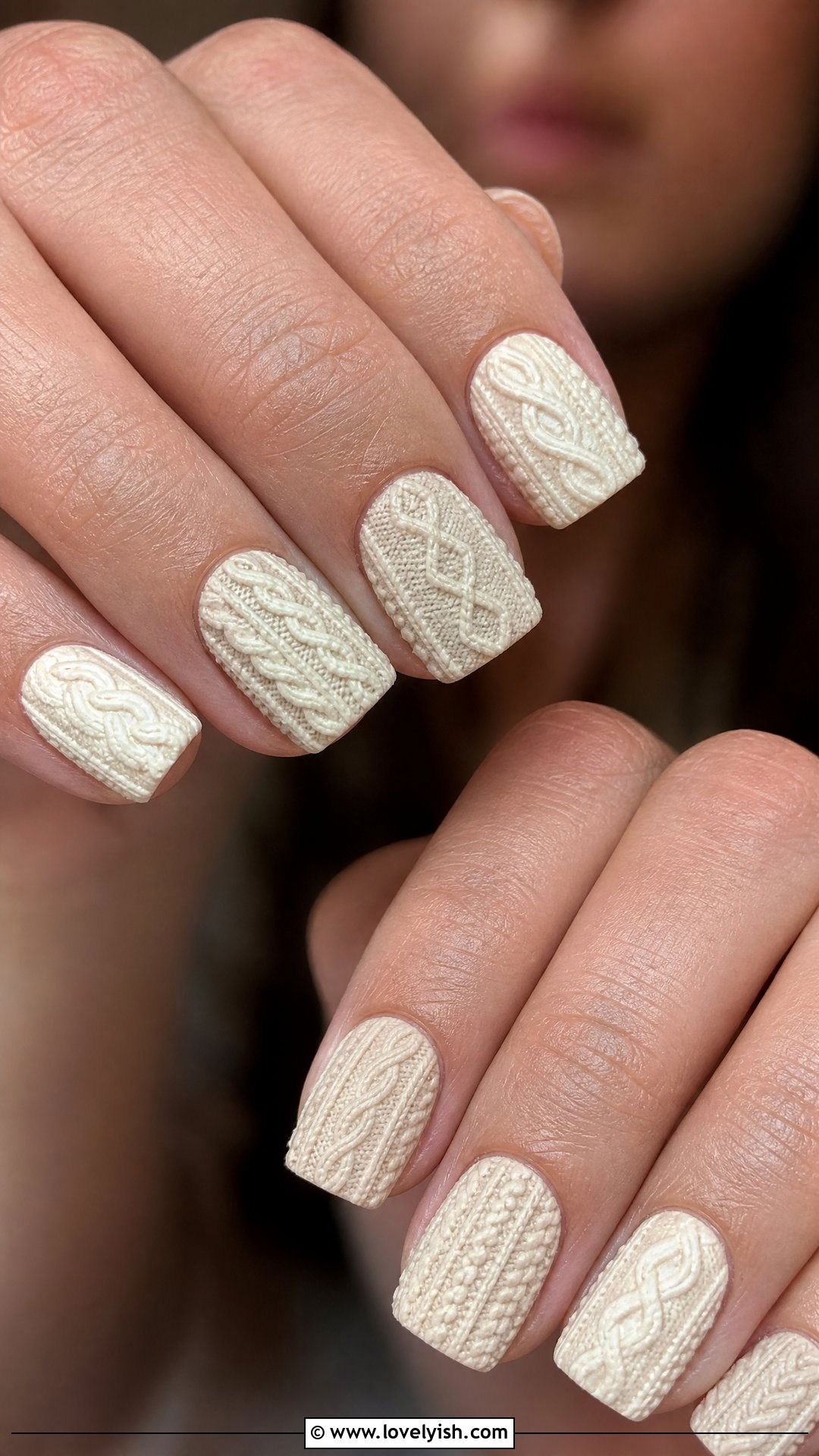 Sweater Knit Texture Holiday Nails - 50 holiday nails - 50 holiday nails