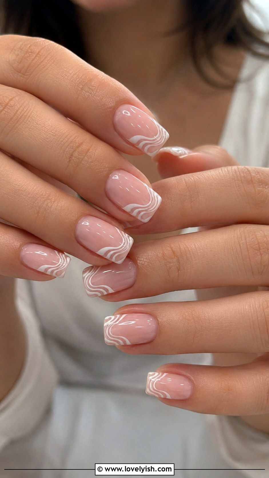 Swirl French Tip Nails - 25 french manicure ideas - 25 french manicure ideas