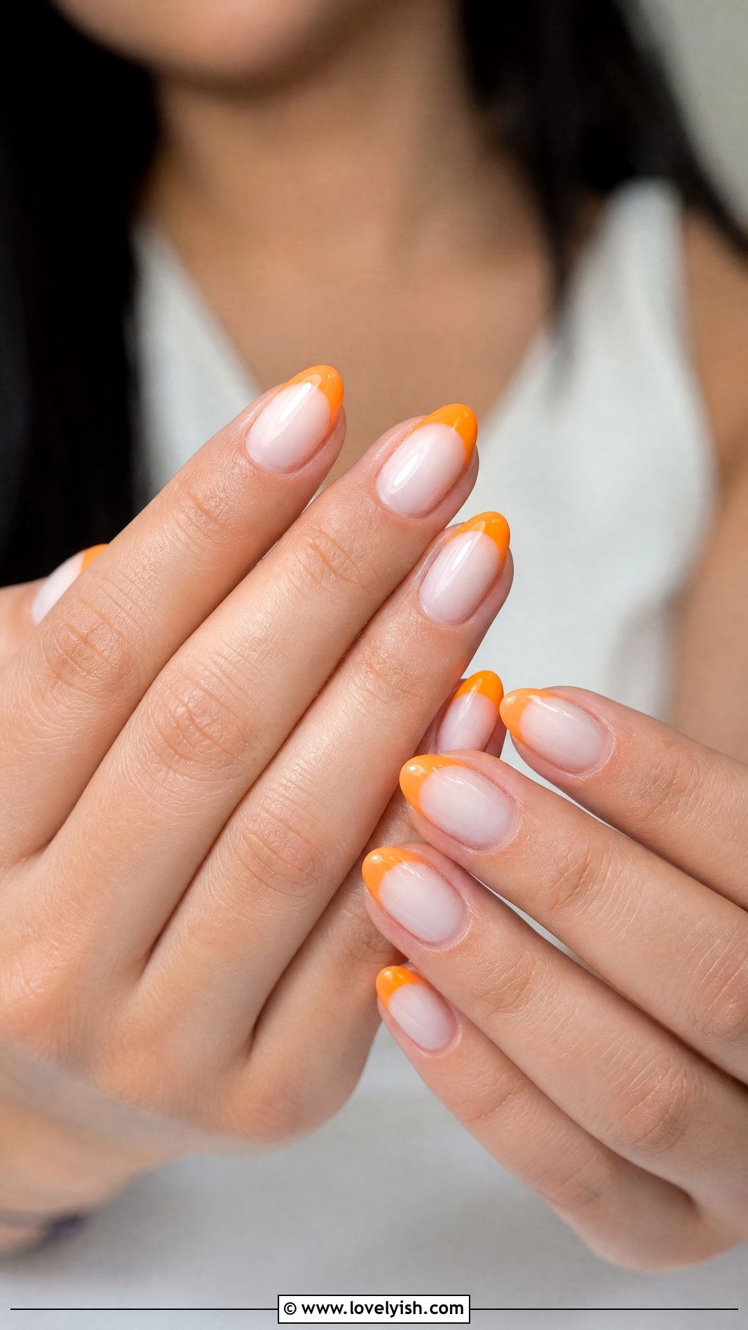Tangerine Orange French Tip Nails - 50 colored french tip nails - 50 colored french tip nails