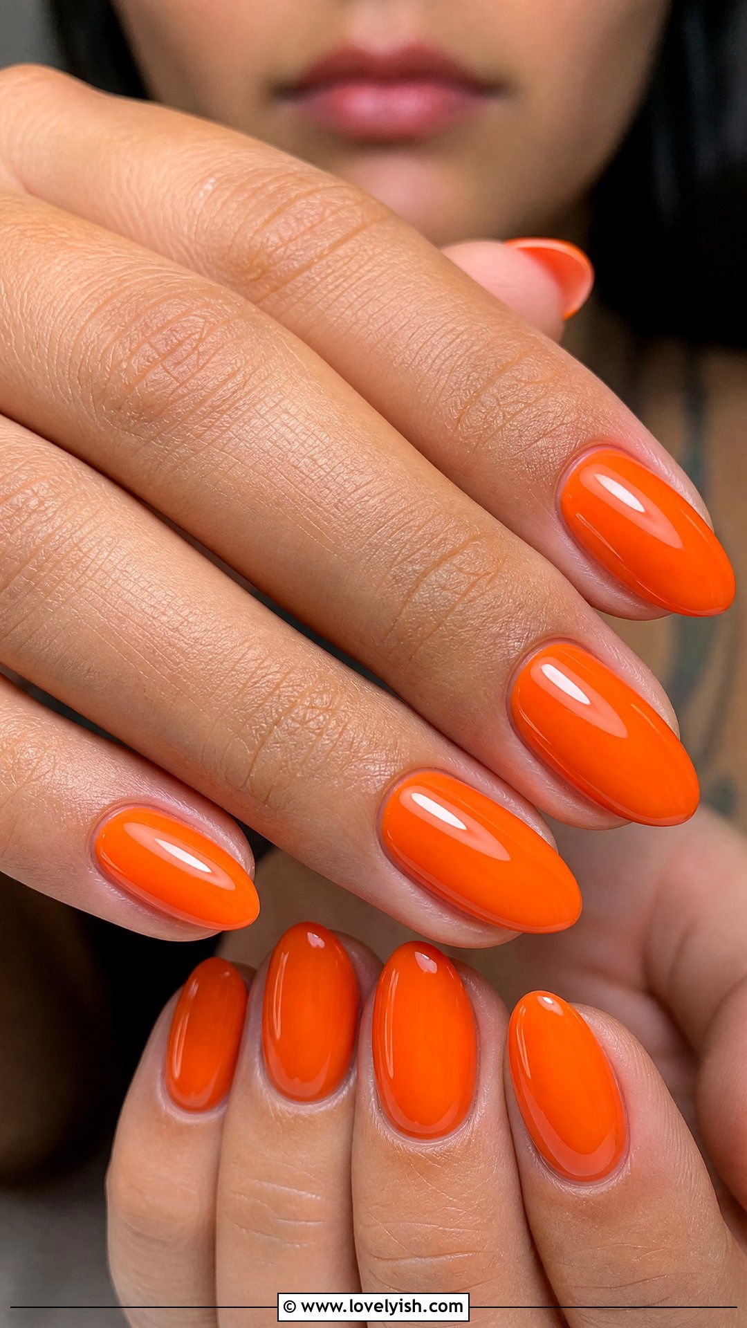 Tangerine Orange Glossy Nails - 50 medium nails - 50 medium nails