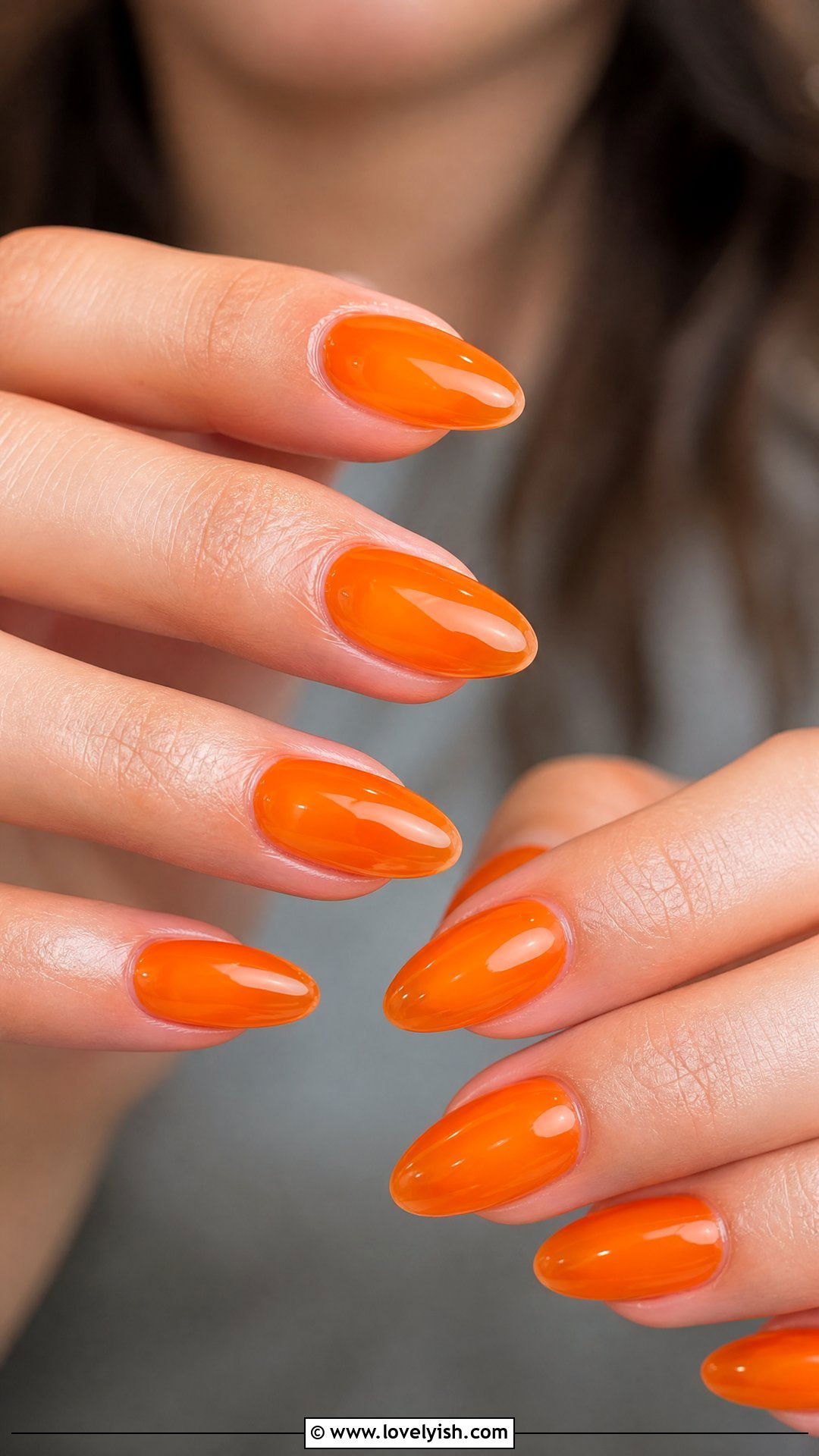 Tangerine Orange Jelly Nails - 50 cute summer nail designs - 50 cute summer nail designs
