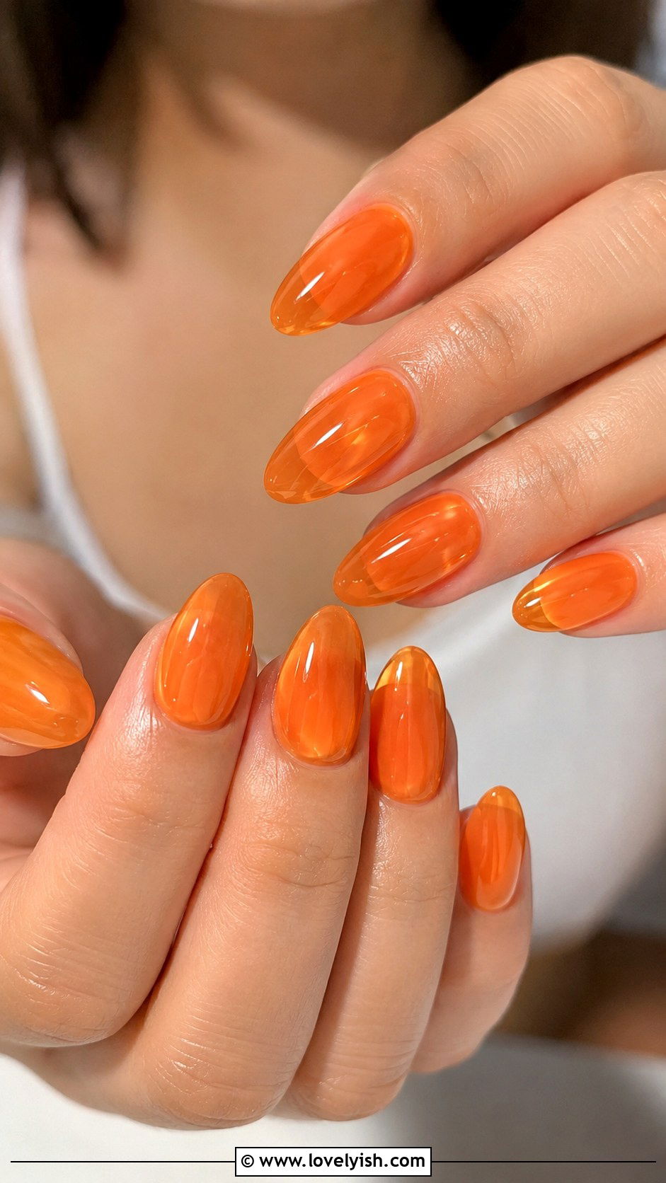 Tangerine Orange Jelly Nails - 50 jelly nails - 50 jelly nails