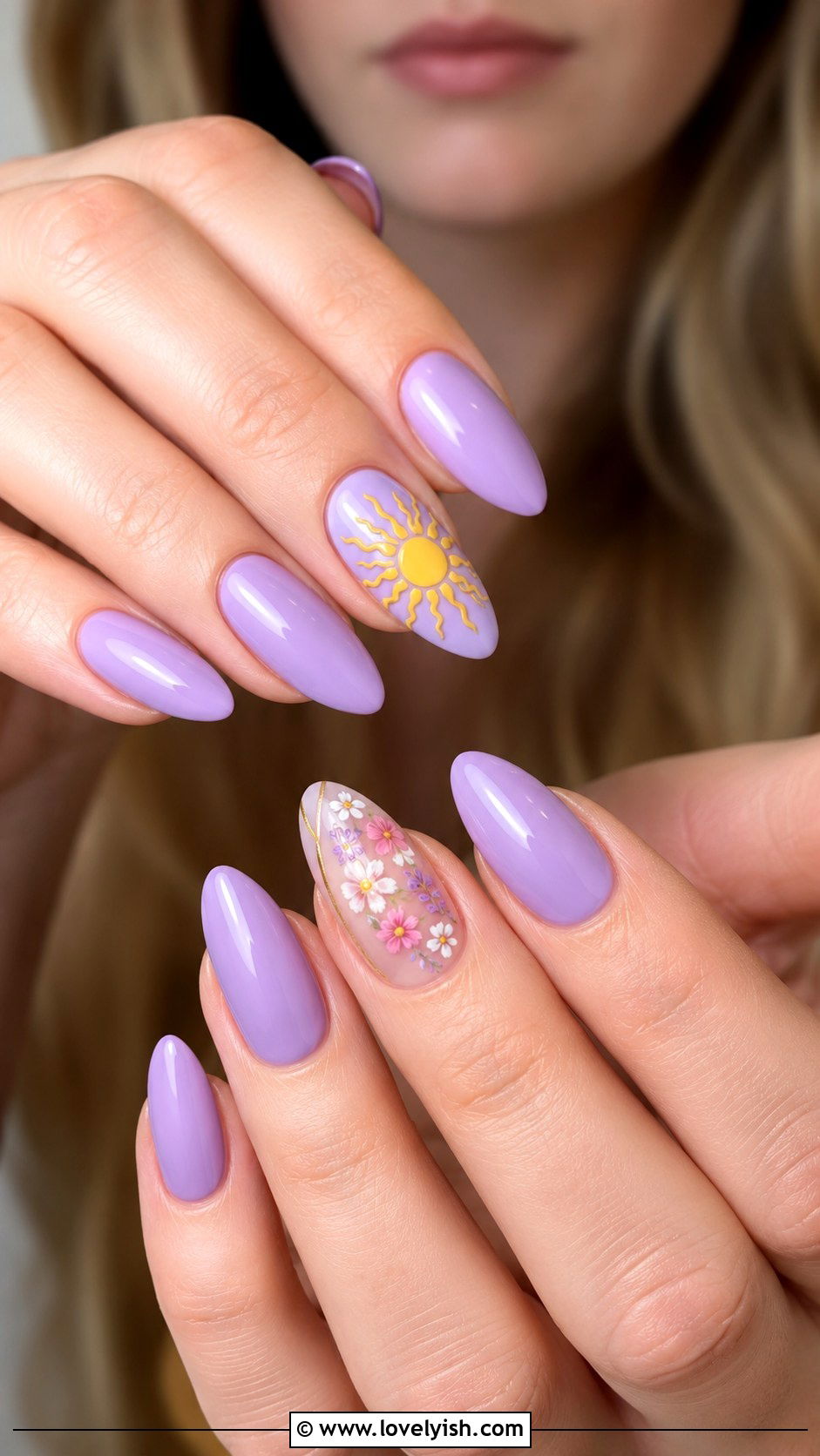 Tangled Rapunzel Purple Nails - 25 disney nail art ideas - 25 disney nail art ideas
