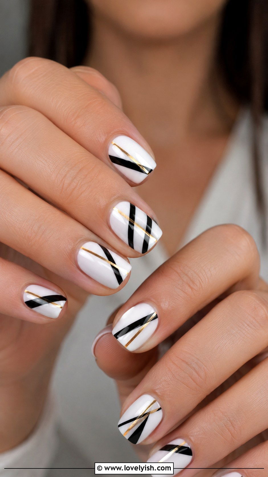 Tape Stripe Nail Art - 50 diy nail art - 50 diy nail art