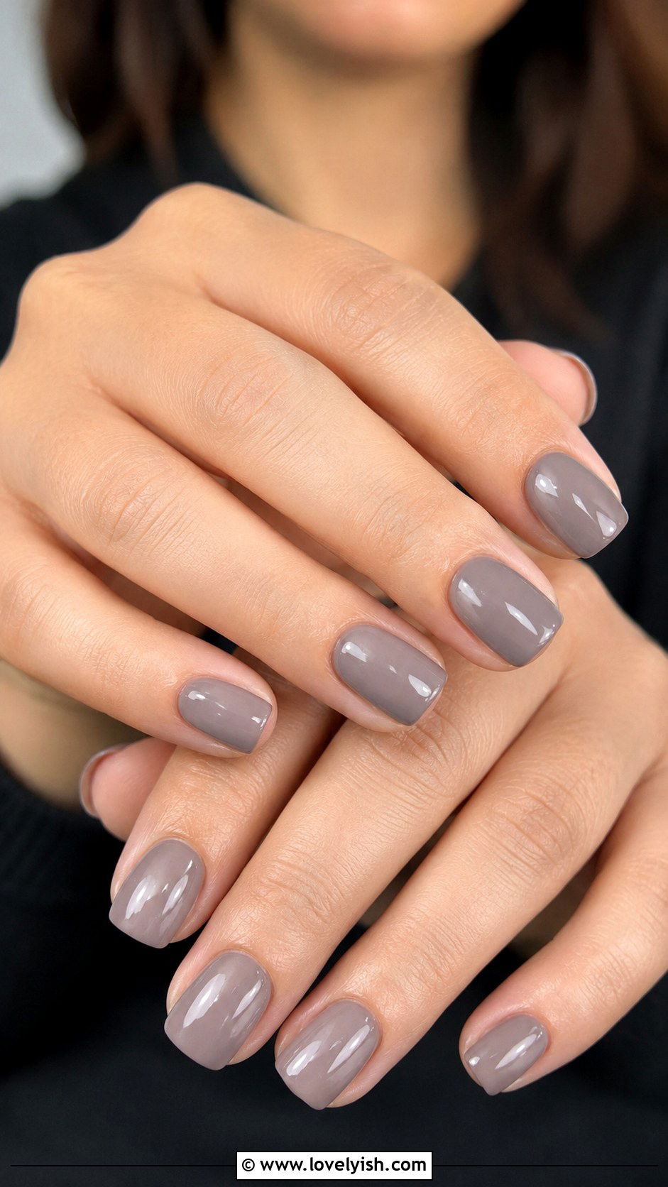 Taupe Grey Short Square Nails - 50 work appropriate nails - 50 work appropriate nails