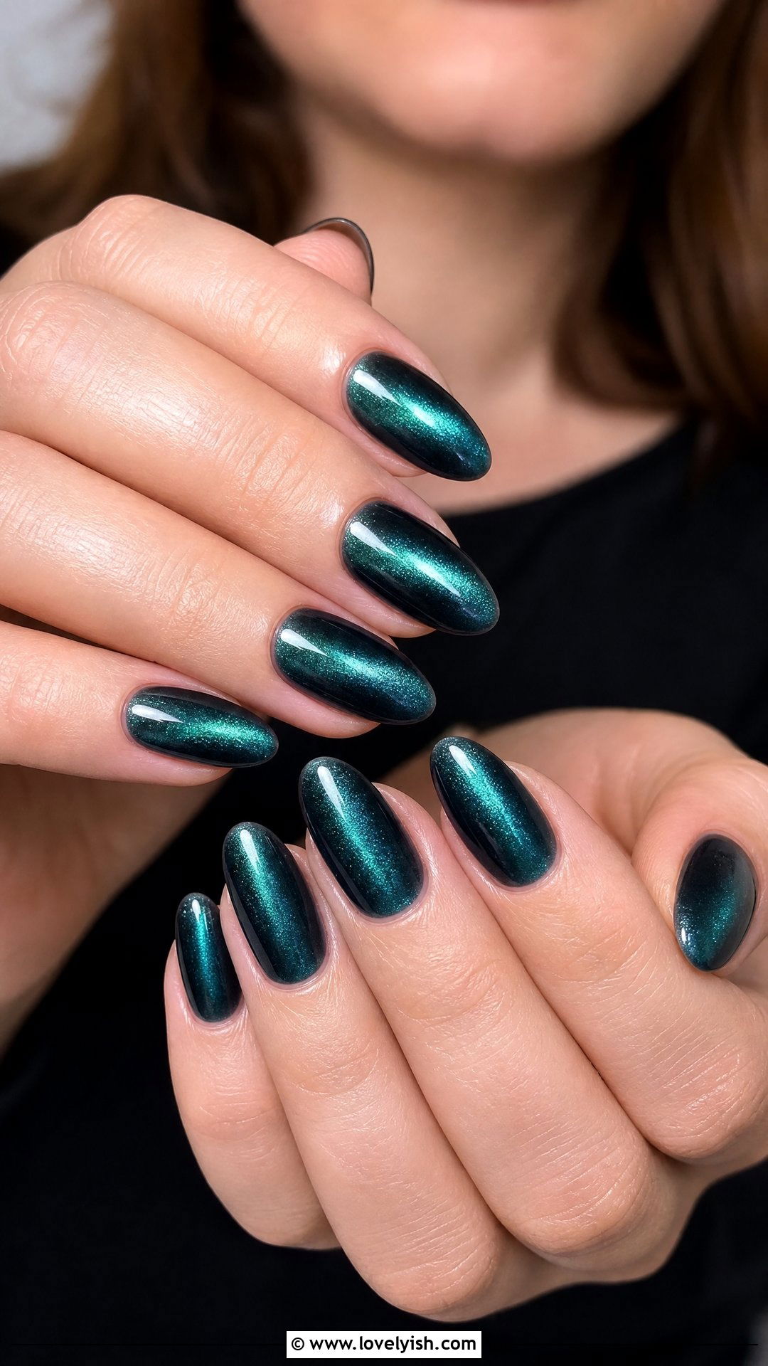 Teal Cat Eye Nails - 50 cateye nail designs - 50 cateye nail designs