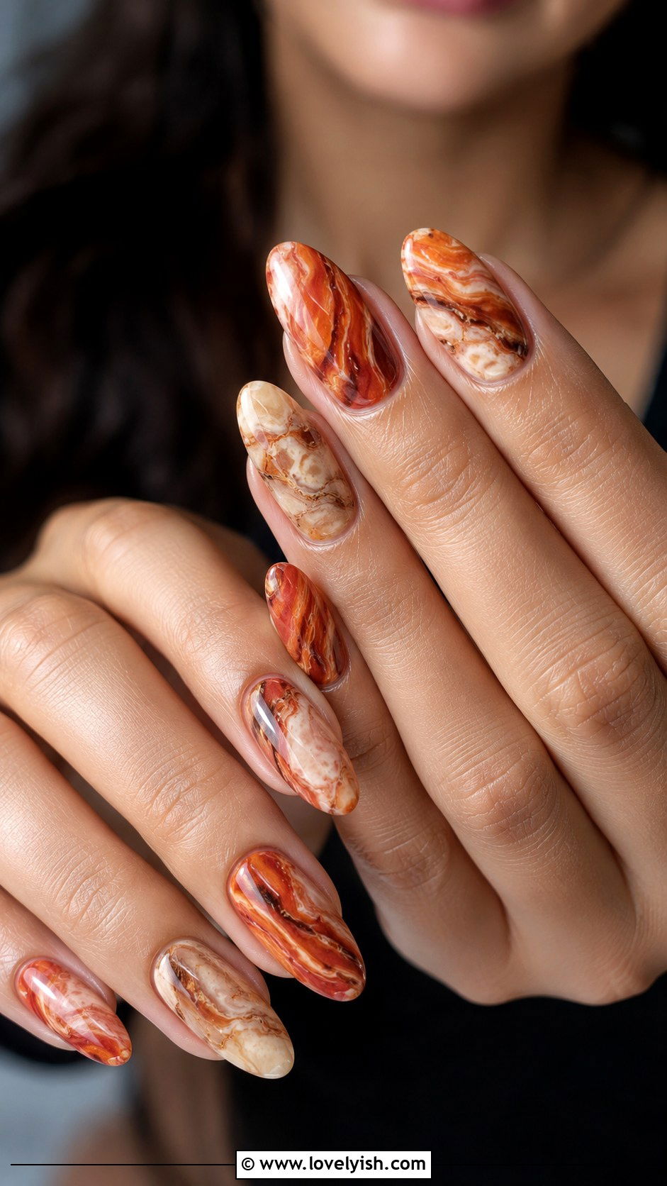 Terracotta Marble Nails - 38 marble nail designs - 38 marble nail designs
