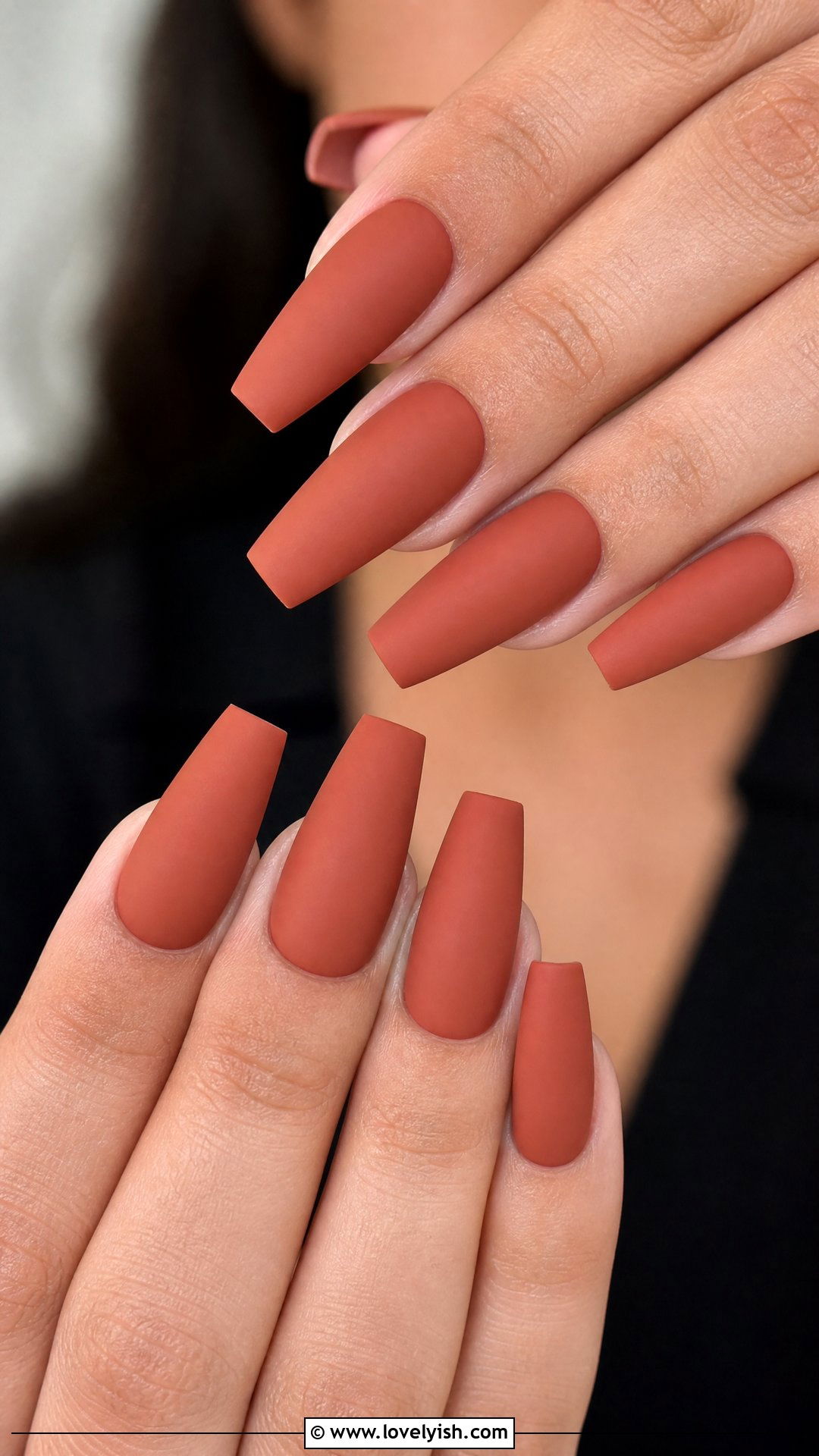 Terracotta Matte Coffin Nails - 50 coffin nails - 50 coffin nails