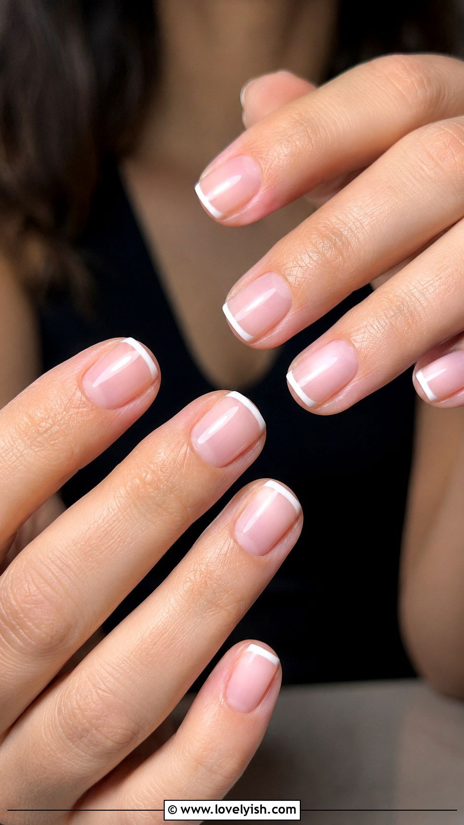 Thin White French Tip Short Nails Square - 50 work appropriate nails - 50 work appropriate nails