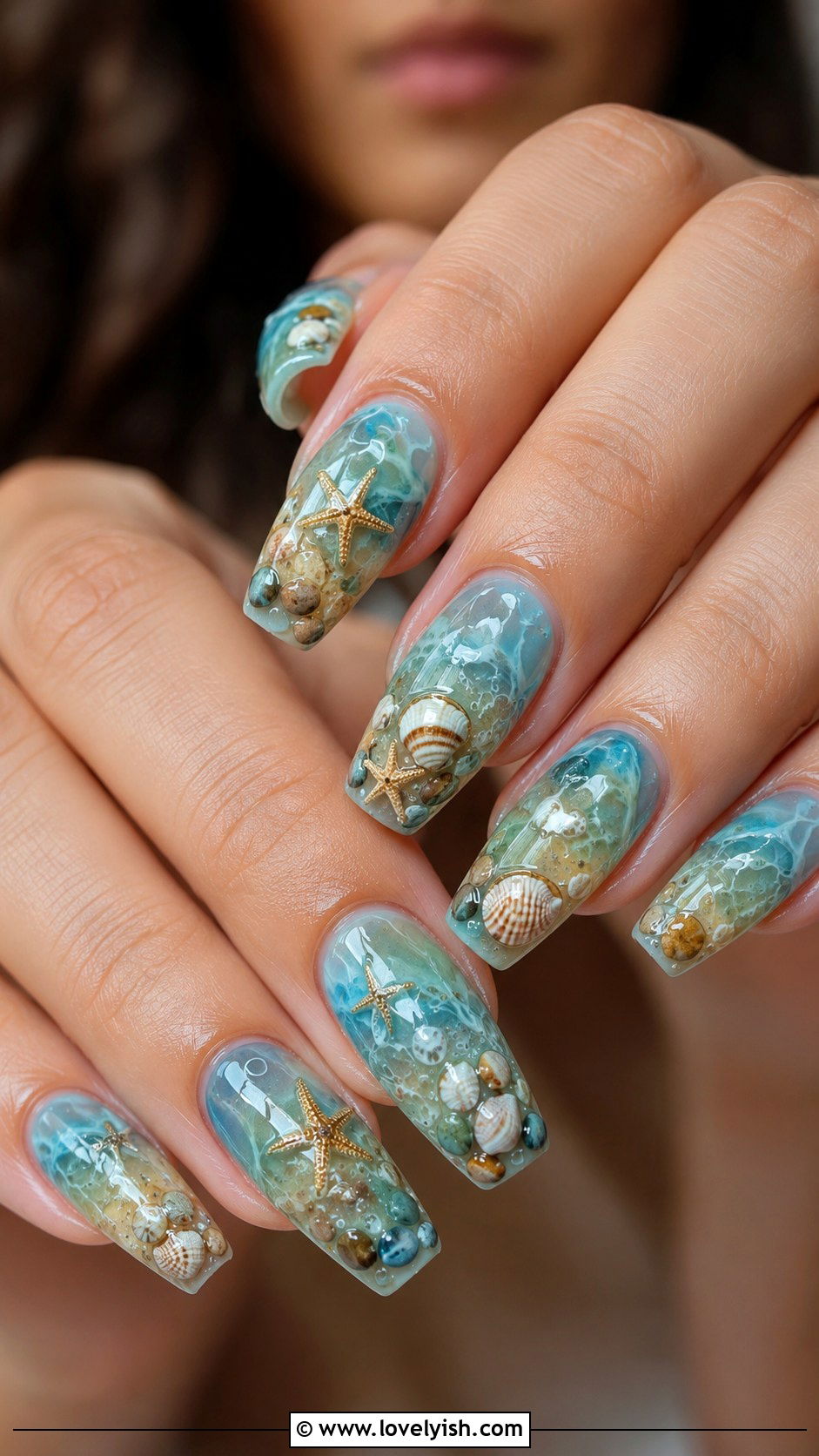 Tide Pool Ocean Nails - 50 ocean nails - 50 ocean nails
