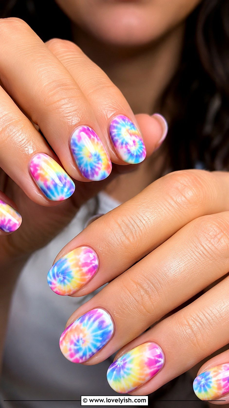 Tie Dye Swirl Nails - 50 swirl nails - 50 swirl nails