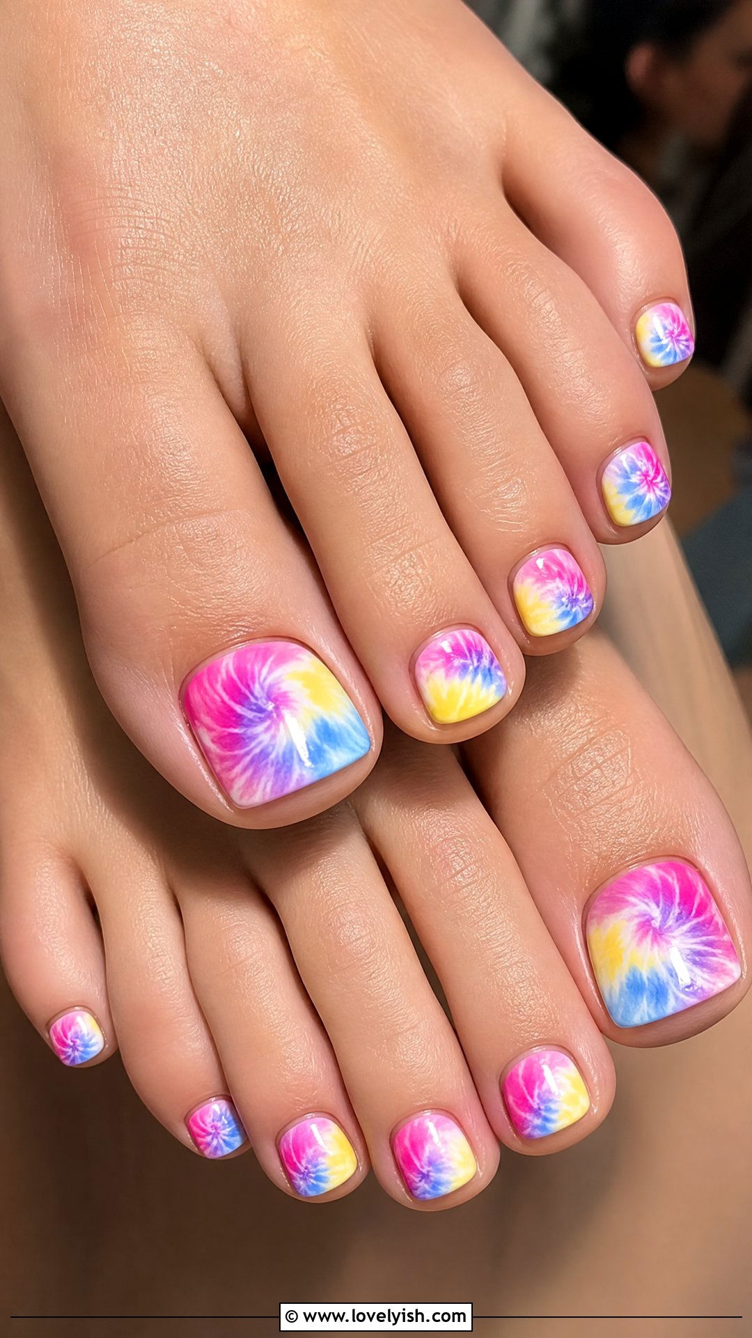 Tie Dye Toe Nails - 50 summer toe nails - 50 summer toe nails