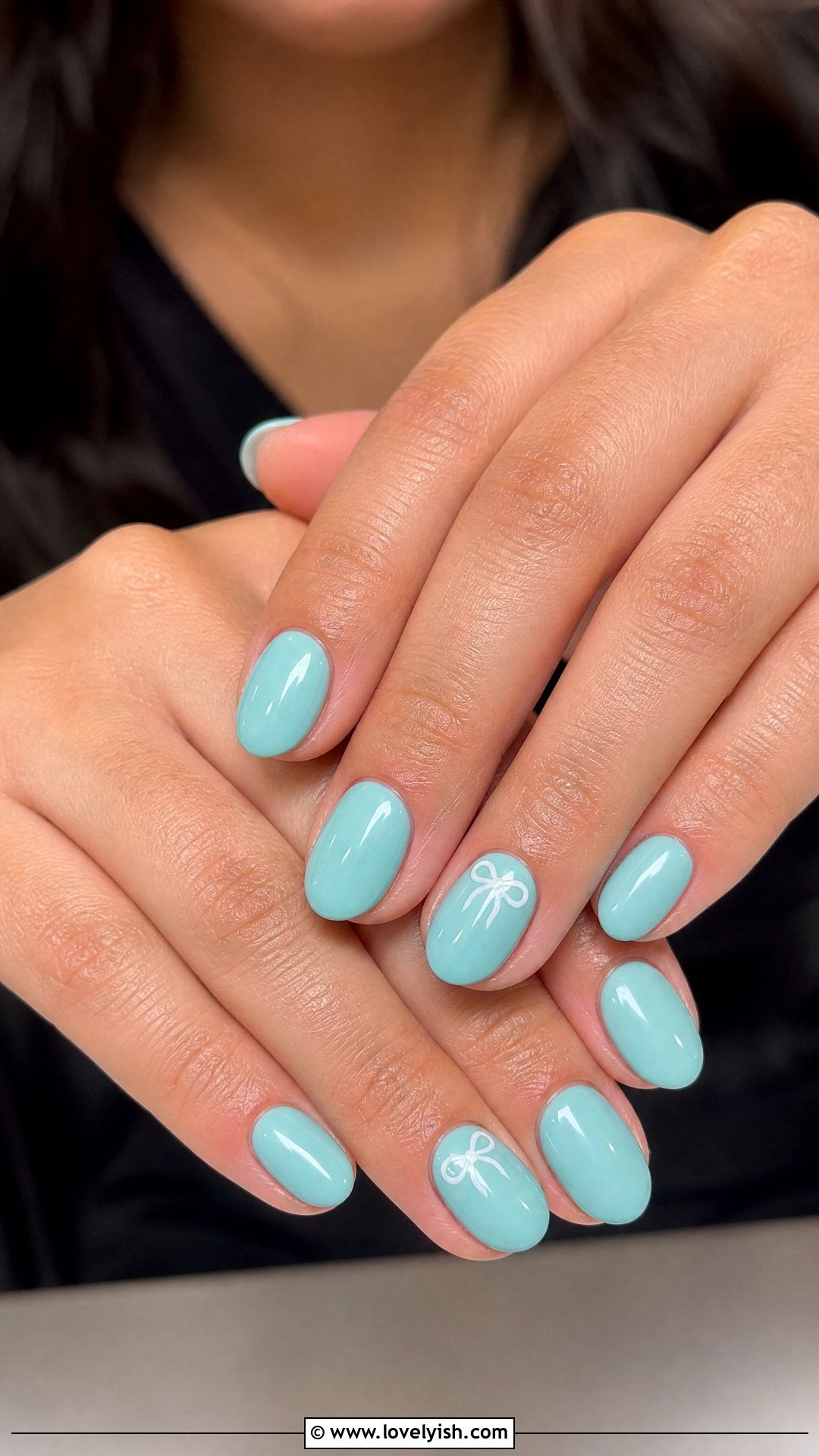 Tiffany Blue Bow Nails - 25 blue nail design ideas - 25 blue nail design ideas