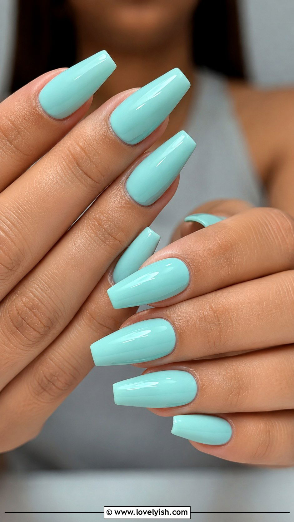 Tiffany Blue Green Coffin Nails - 50 green nails - 50 green nails
